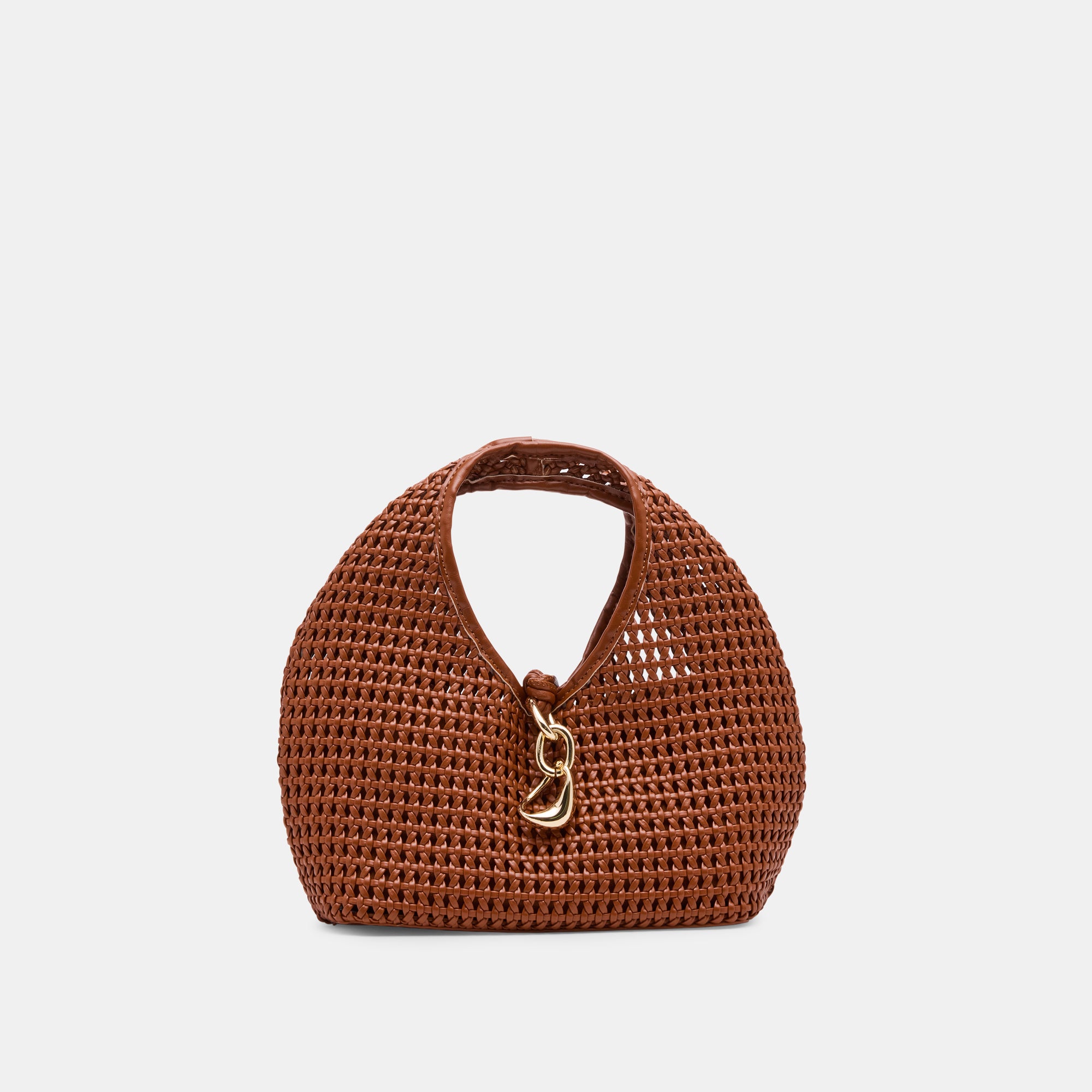 DAHLIA-W Cognac Woven Top Handle Bag | Women's Designer Handbags