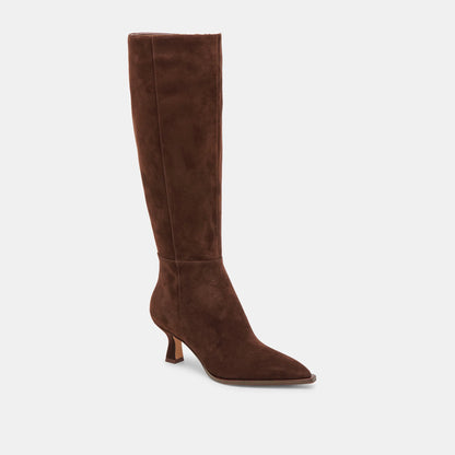 AUGGIE WIDE CALF DARK BROWN SUEDE