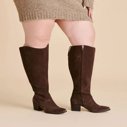 VIRONA H2O EXTRA WIDE CALF DARK BROWN SUEDE