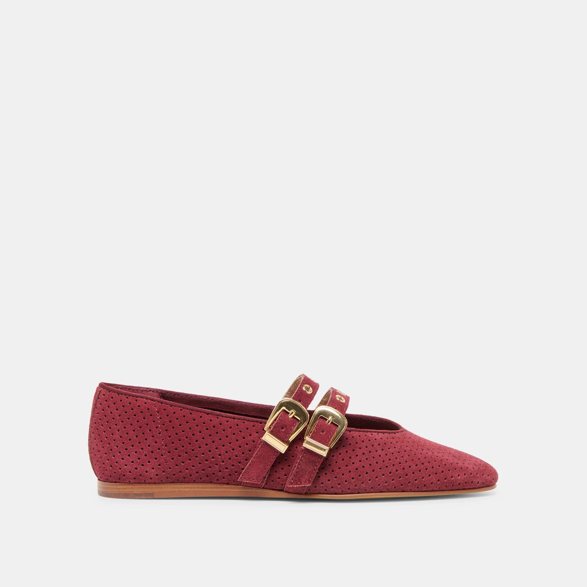 BAYLEE GROMMET OXBLOOD PERF SUEDE
