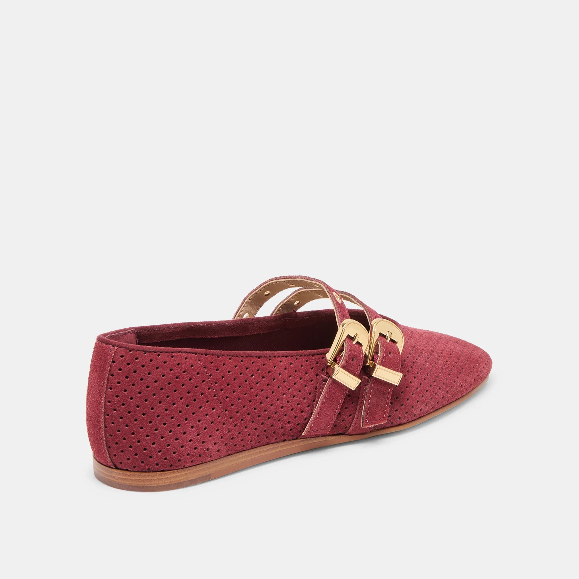 BAYLEE GROMMET OXBLOOD PERF SUEDE