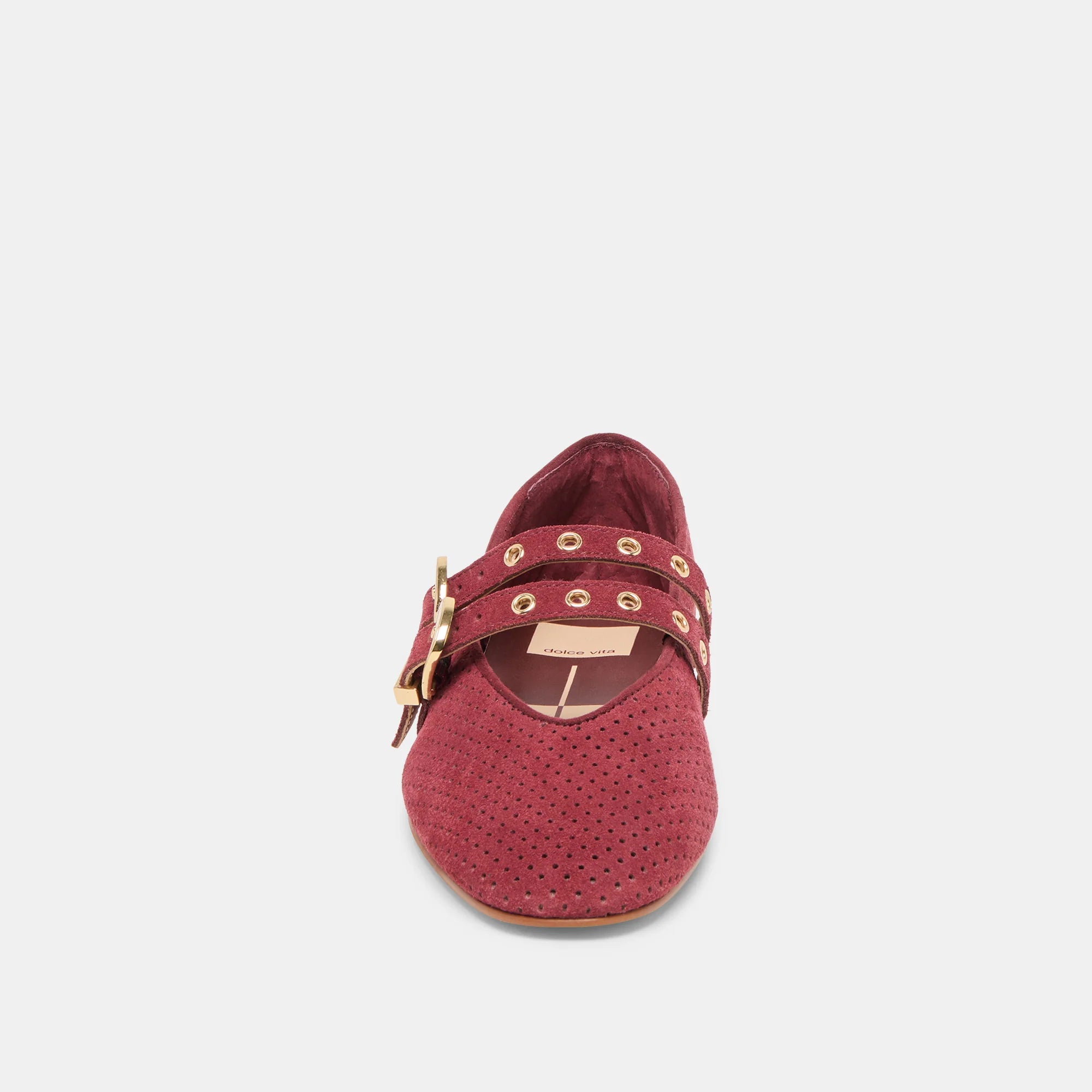 BAYLEE GROMMET OXBLOOD PERF SUEDE