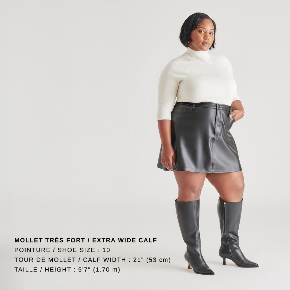 Plus Size Wide Calf Boots Size 10 AUGGIE EXTRA WIDE CALF Black