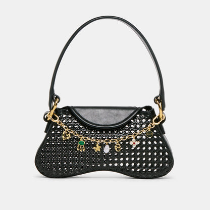 CHARME DE SAC CHAÎNE DE PERLES OR