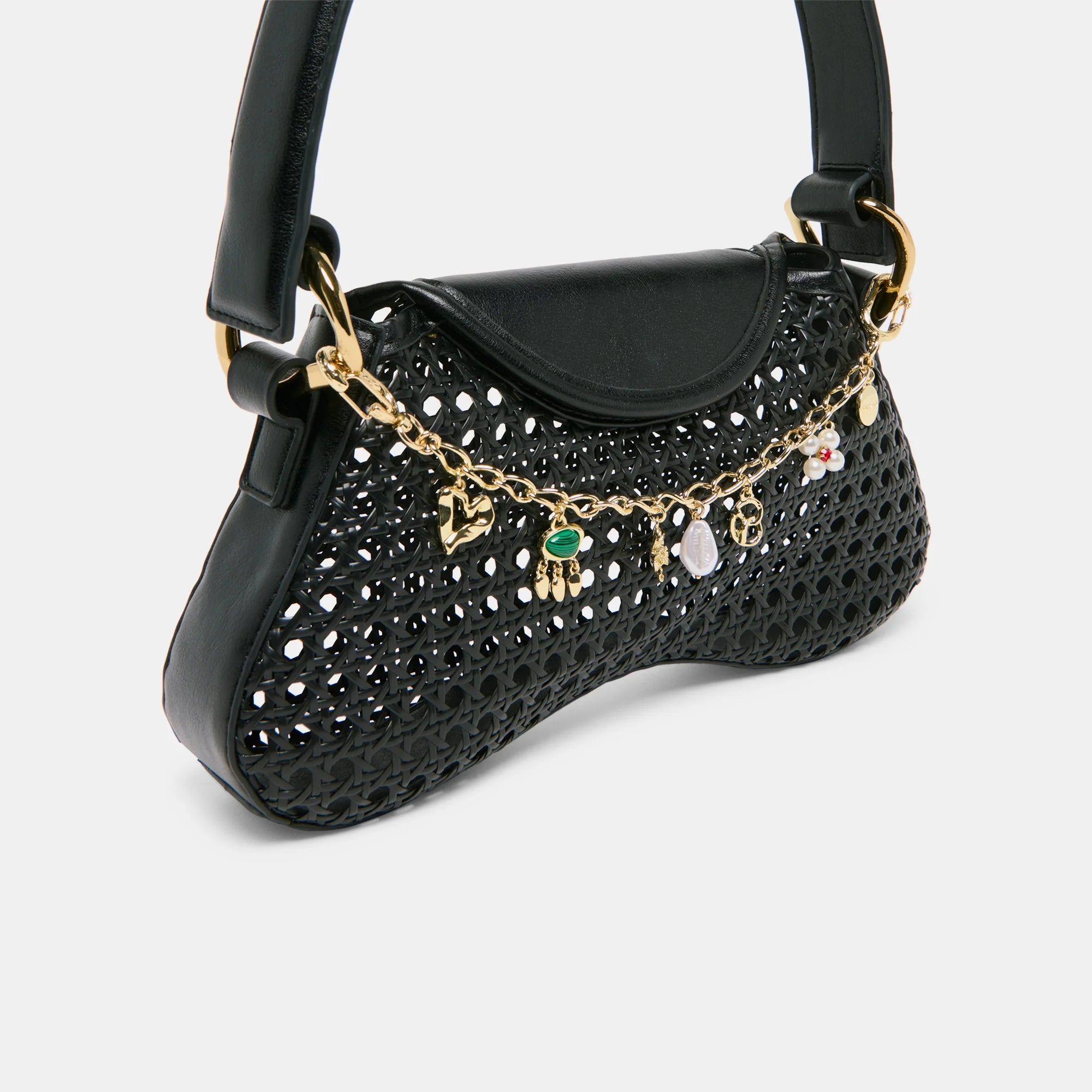 CHARME DE SAC CHAÎNE DE PERLES OR