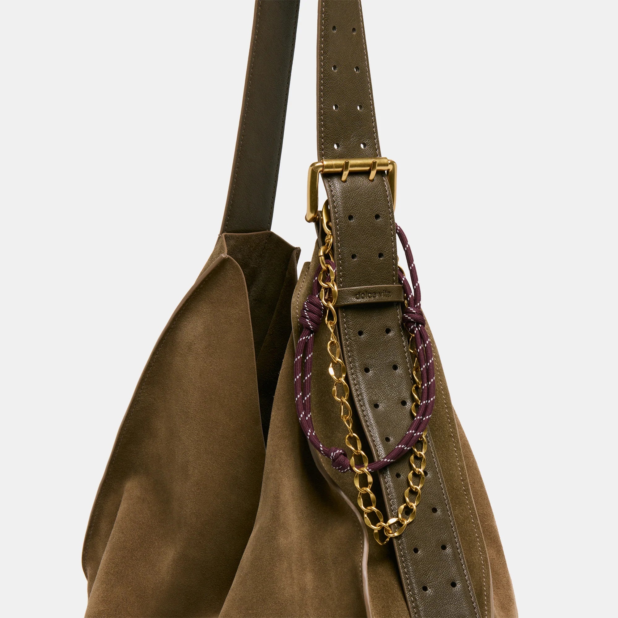 ROPE + CHAIN BAG CHARM BURGUNDY MULTI