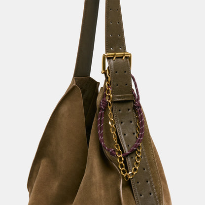 ROPE + CHAIN BAG CHARM BURGUNDY MULTI