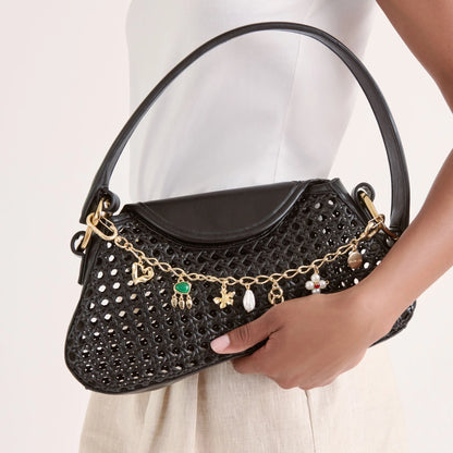 CHARME DE SAC CHAÎNE DE PERLES OR