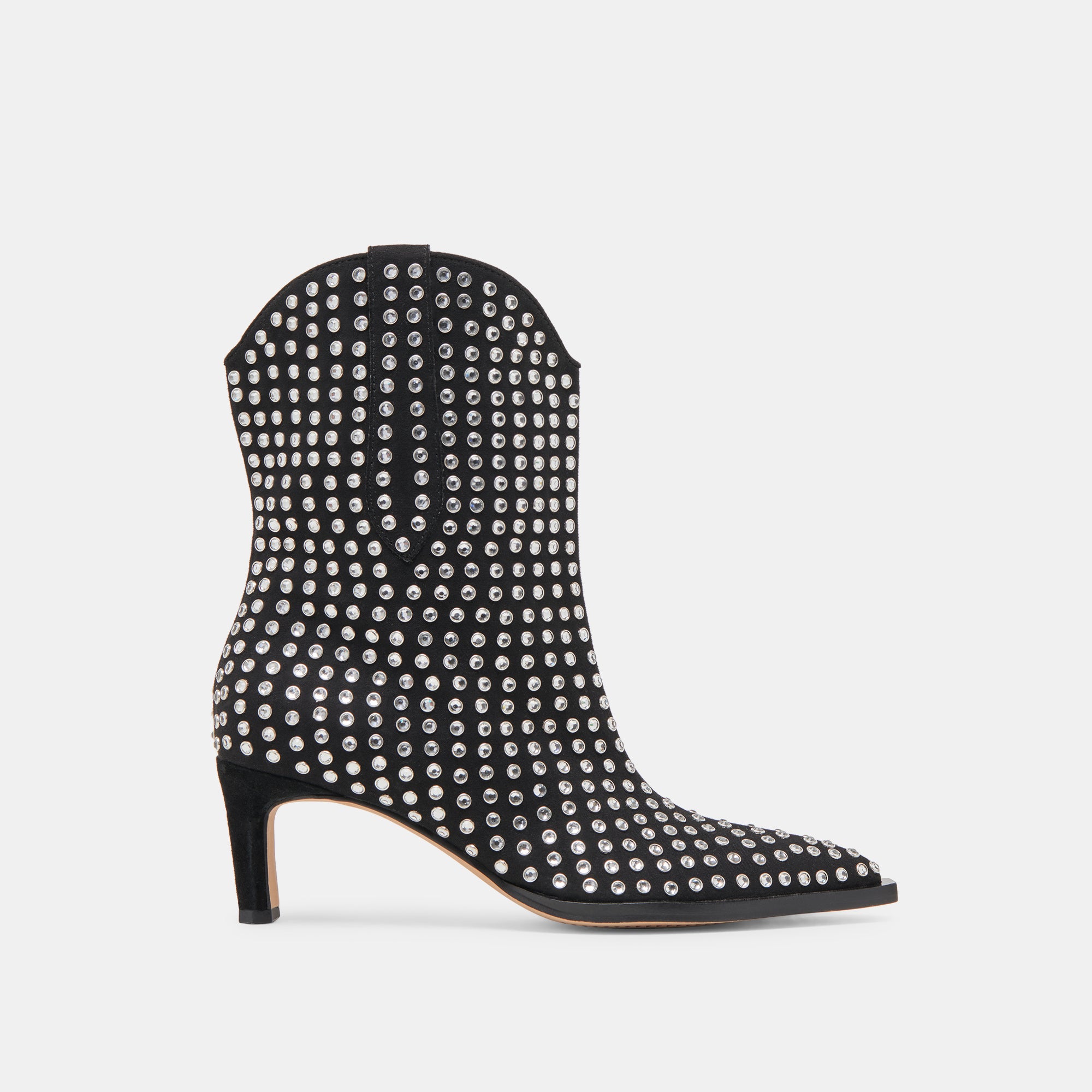 ANZEL CRYSTAL STUD CUIR NOIR