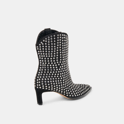 ANZEL CRYSTAL STUD CUIR NOIR
