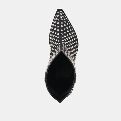 ANZEL CRYSTAL STUD CUIR NOIR
