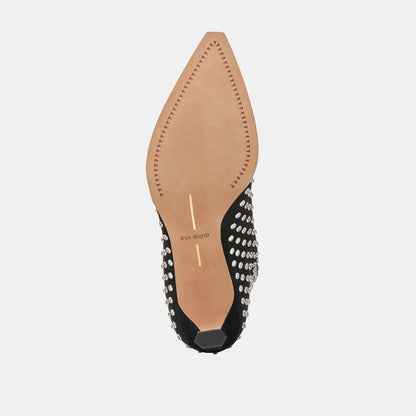 ANZEL CRYSTAL STUD CUIR NOIR
