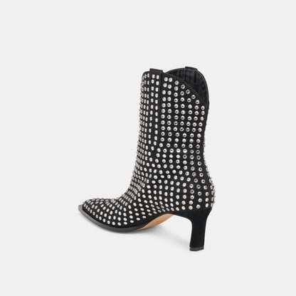 ANZEL CRYSTAL STUD CUIR NOIR