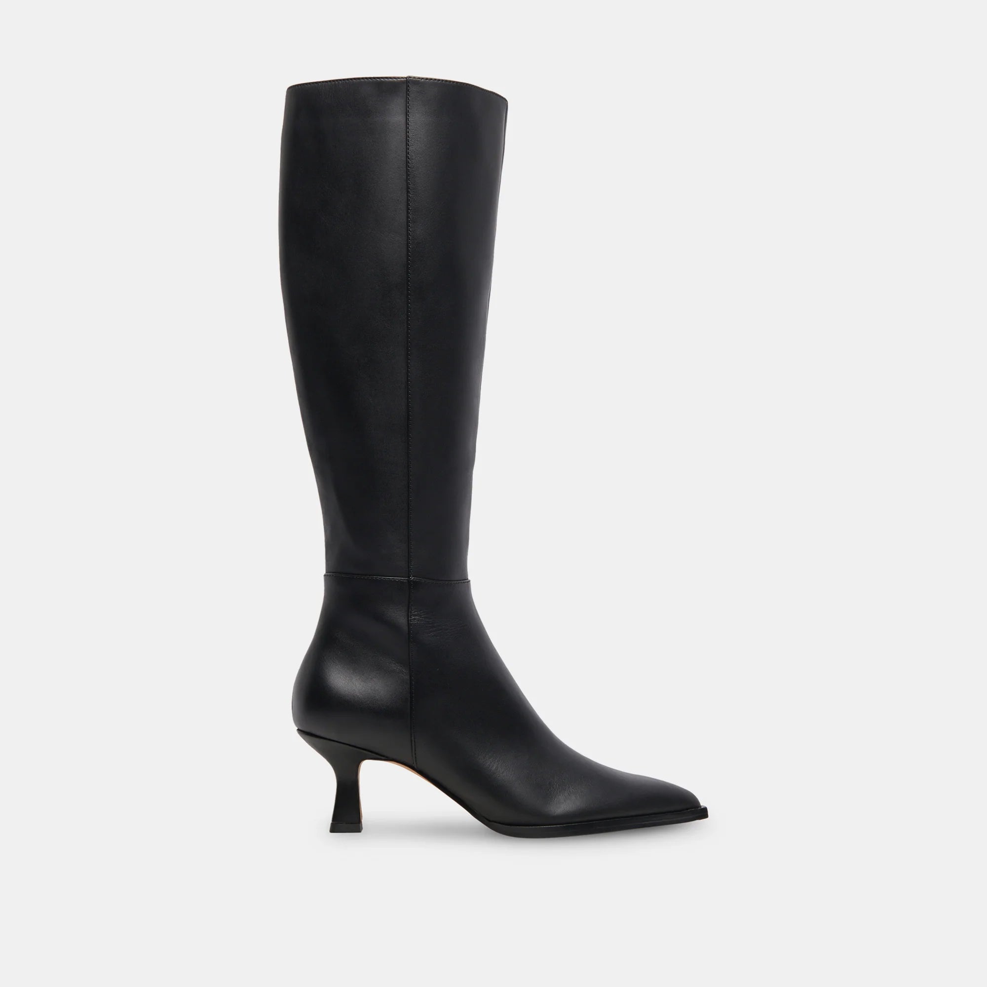 Auggie Wide Calf Black Leather Boot Size 7WC By Dolce Vita