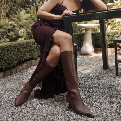 AUGGIE NARROW CALF CHOCOLATE LEATHER