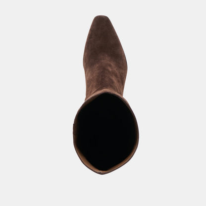 EMMI WIDE CALF DARK BROWN SUEDE