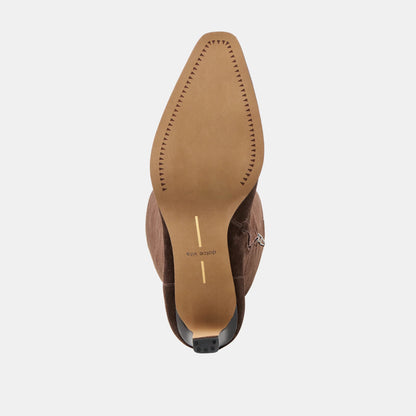 EMMI WIDE CALF DARK BROWN SUEDE
