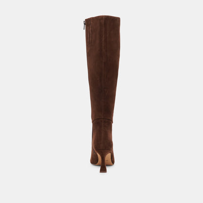 GYRA EXTRA WIDE CALF DARK BROWN SUEDE