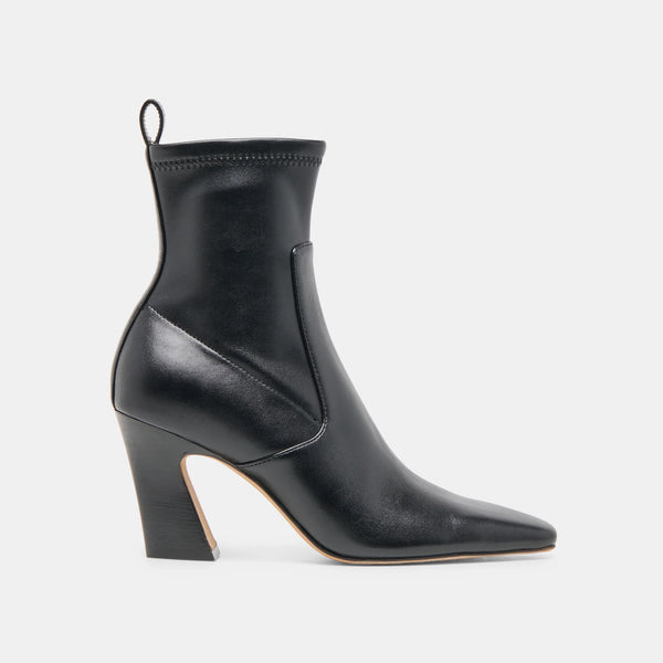 LINZEYY Black Stella Zip-Up Ankle Booties | Women's Designer