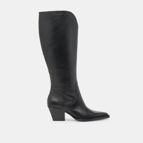 DOLCEVITA RAJ EXTRA WIDE CALF BLACK LEATHER Tall Boots