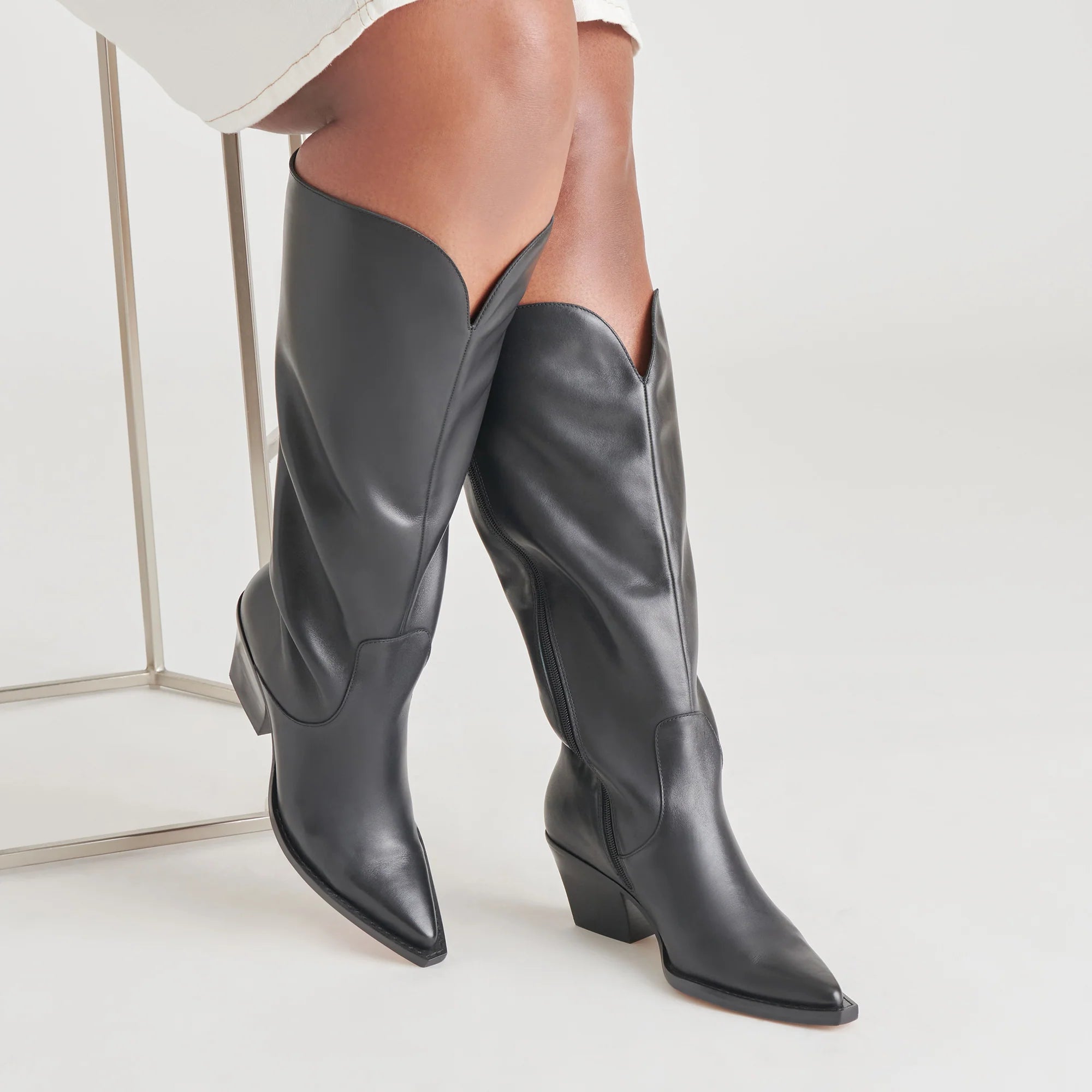 RAJ EXTRA WIDE CALF BLACK LEATHER