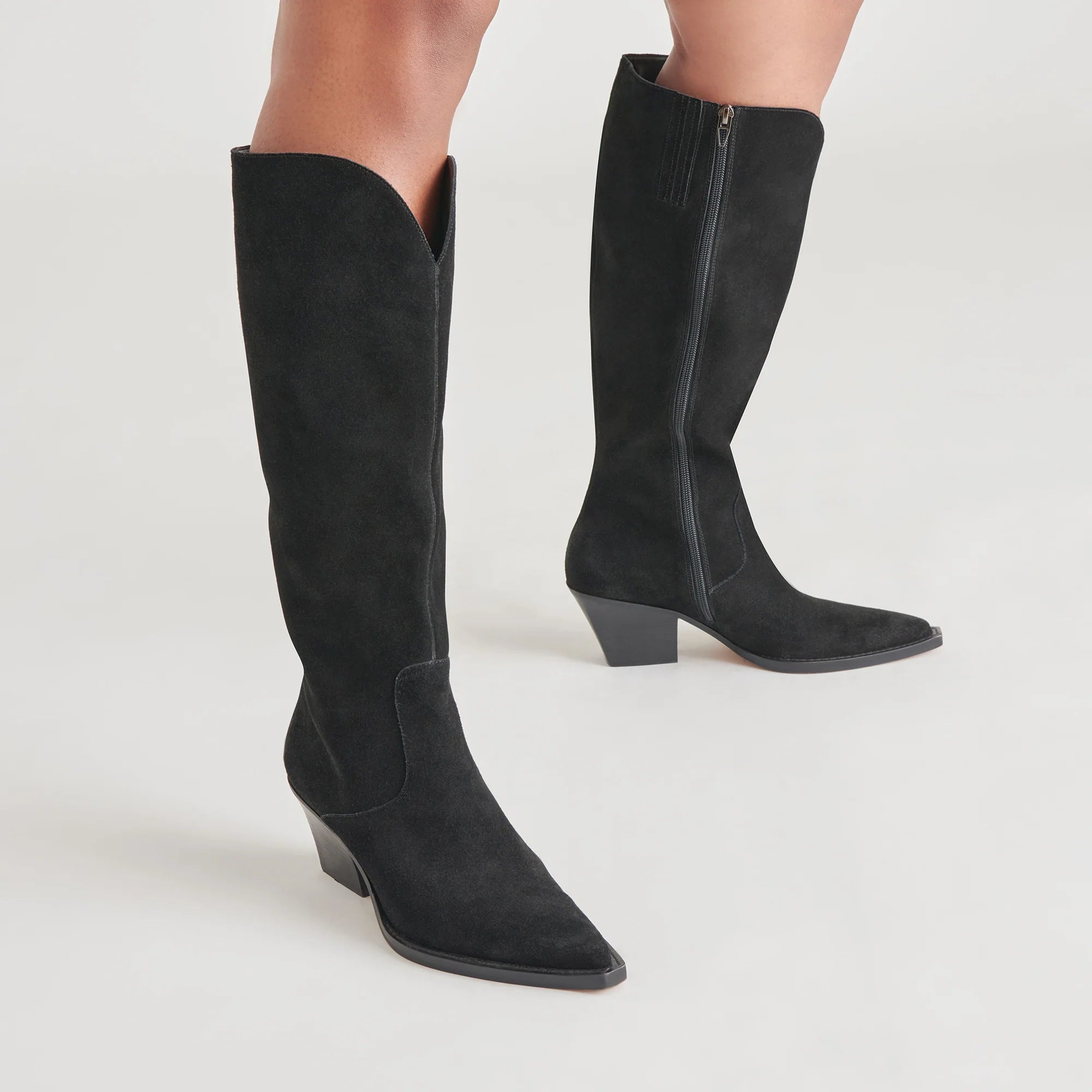 RAJ WIDE CALF ONYX SUEDE