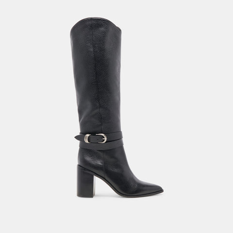 DOLCEVITA TYRONE BLACK LEATHER KNEE HIGH BOOTS
