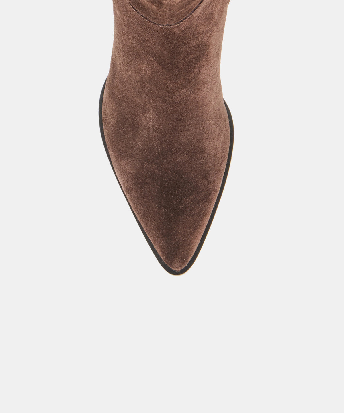 ALIMA NARROW CALF DARK BROWN SUEDE - view 3