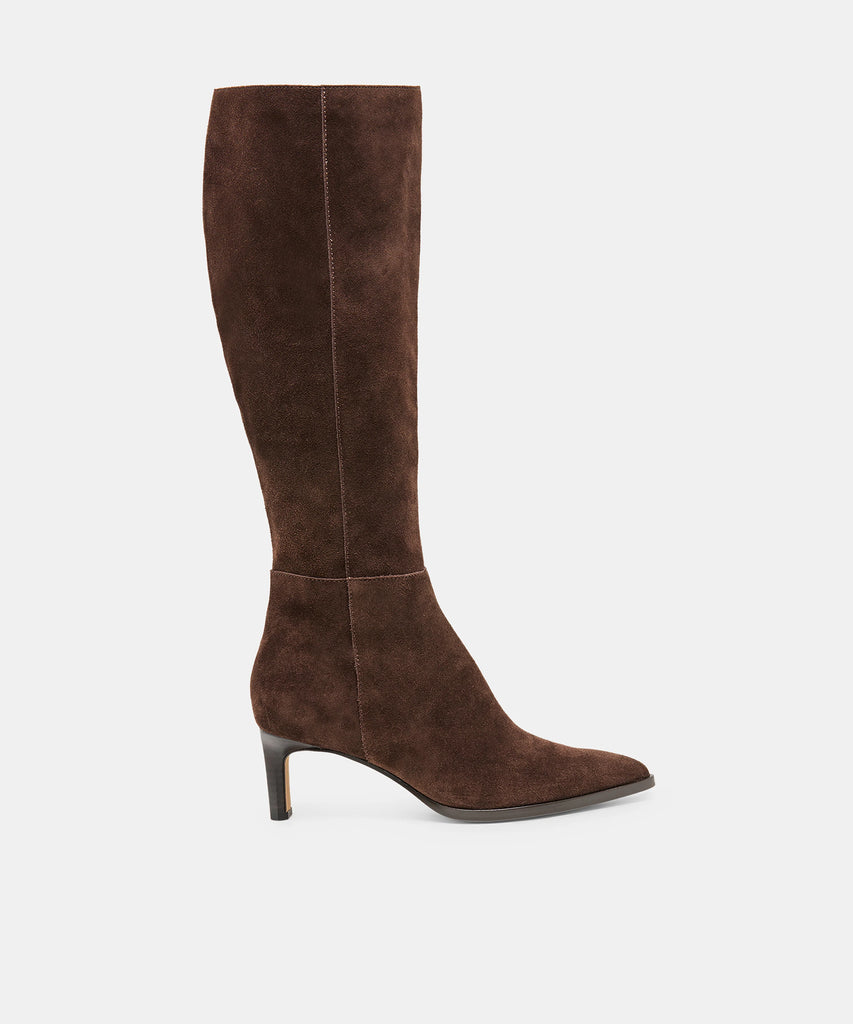 ALIMA DARK BROWN SUEDE