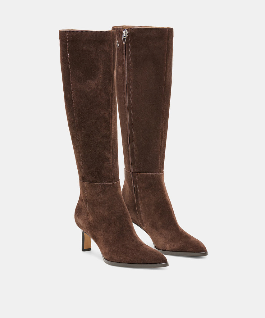 ALIMA DARK BROWN SUEDE