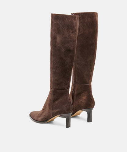 ALIMA DARK BROWN SUEDE
