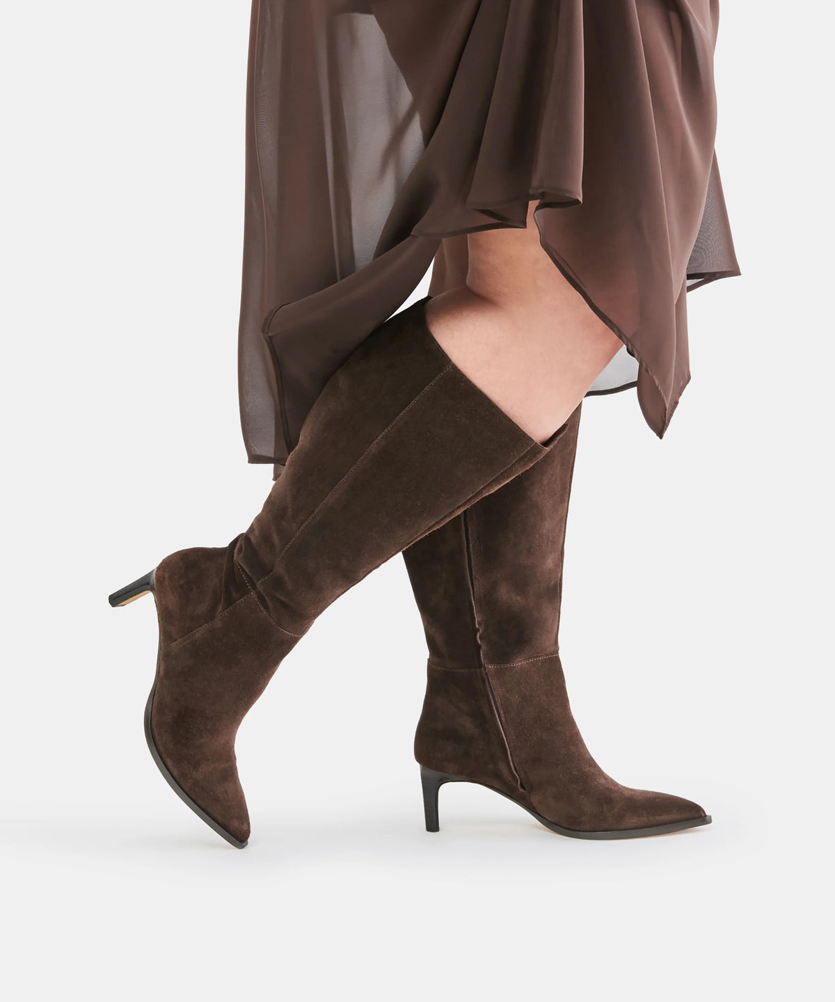 ALIMA EXTRA WIDE CALF DARK BROWN SUEDE - view 4
