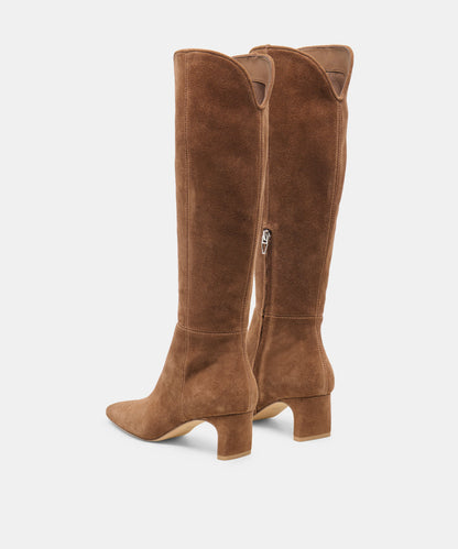 BRION NARROW CALF COCOA SUEDE