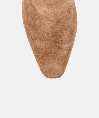 BRION EXTRA WIDE CALF Cocoa Suede Knee-High Boots