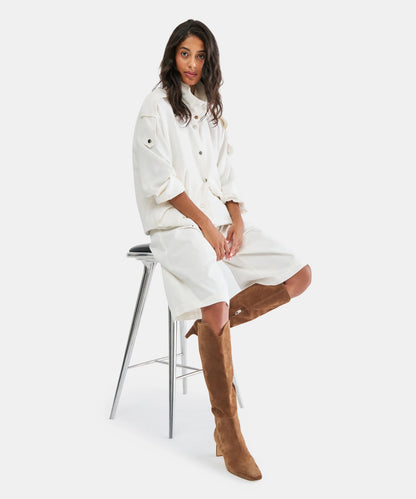 BRION NARROW CALF COCOA SUEDE