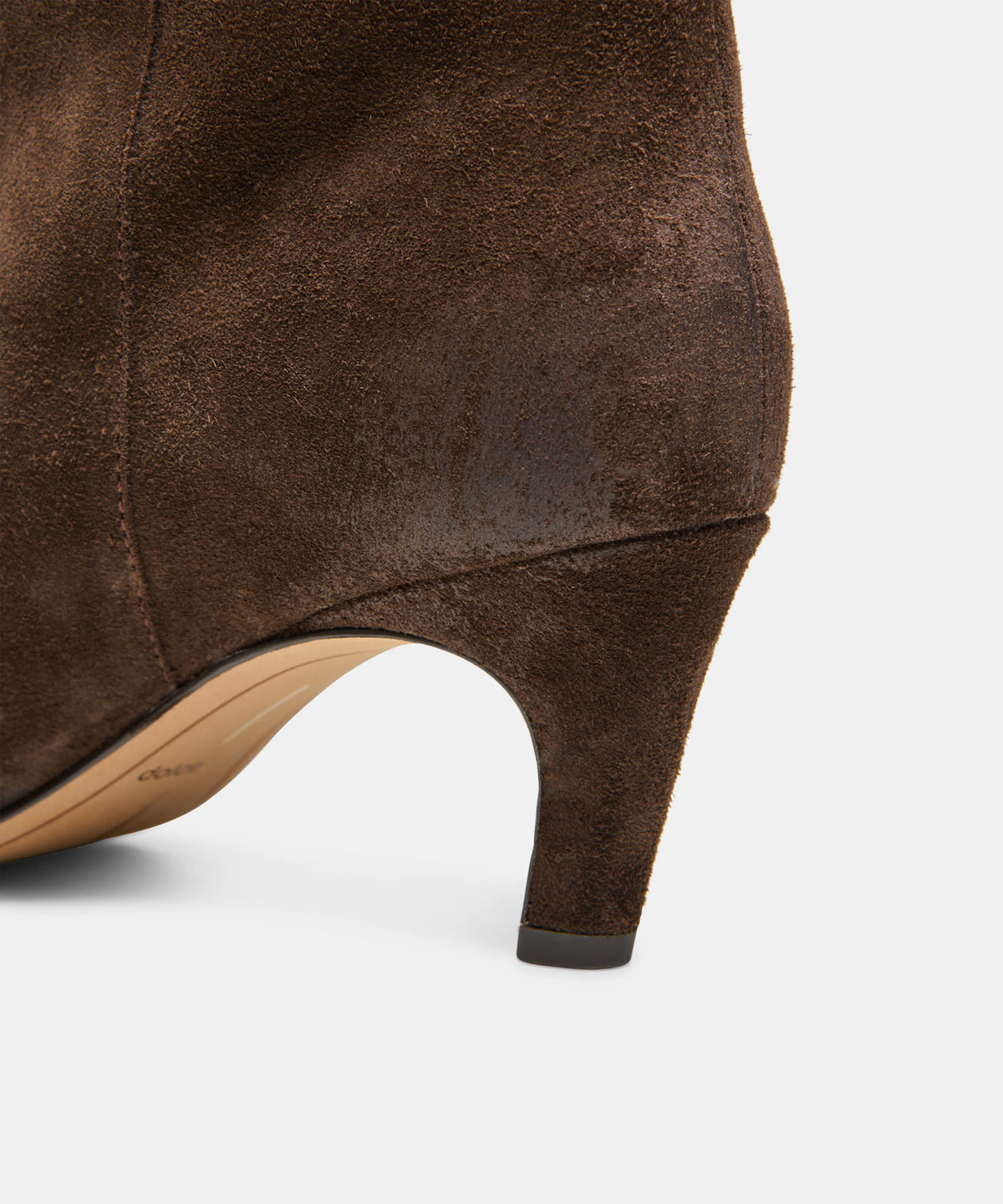 JAZMIN Espresso Suede Kitten Heel Knee High Boots - view 6