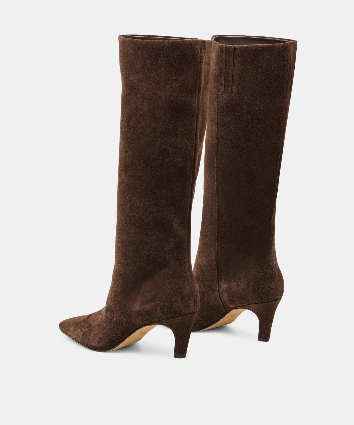 JAZMIN Espresso Suede Kitten Heel Knee High Boots - view 5