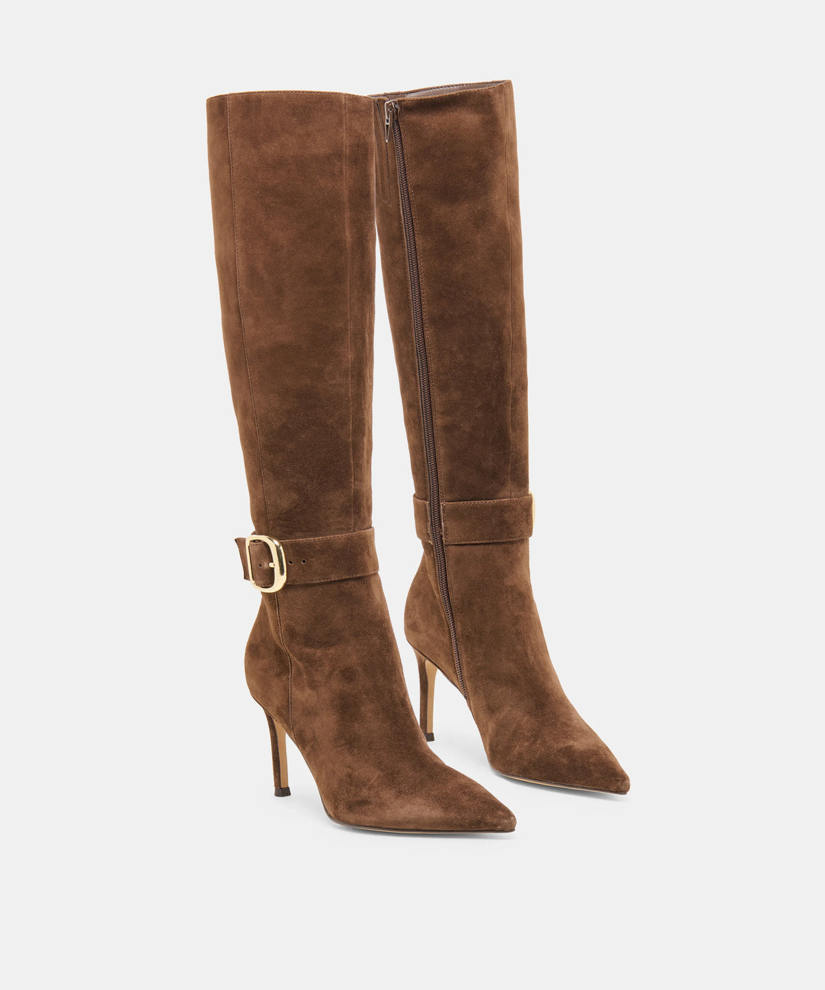 KINZY NARROW CALF DARK BROWN SUEDE - view 2