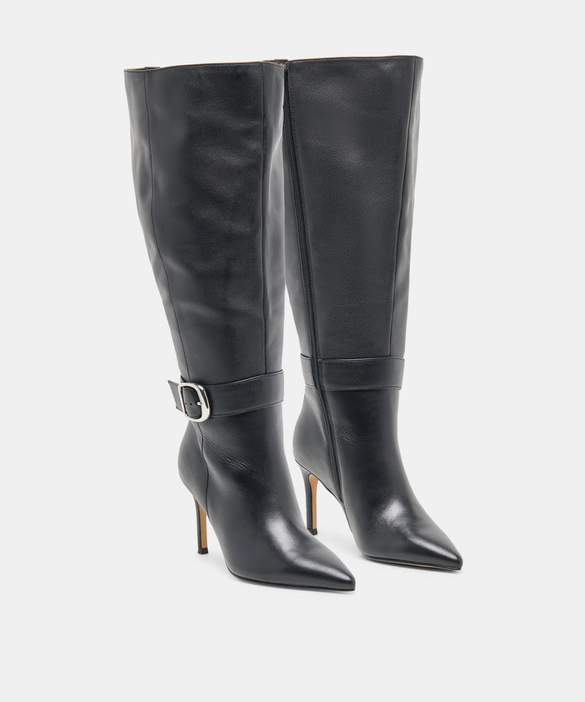 KINZY EXTRA WIDE CALF BLACK LEATHER