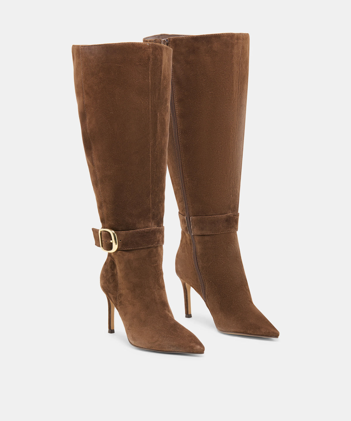 KINZY EXTRA WIDE CALF DARK BROWN SUEDE - view 2