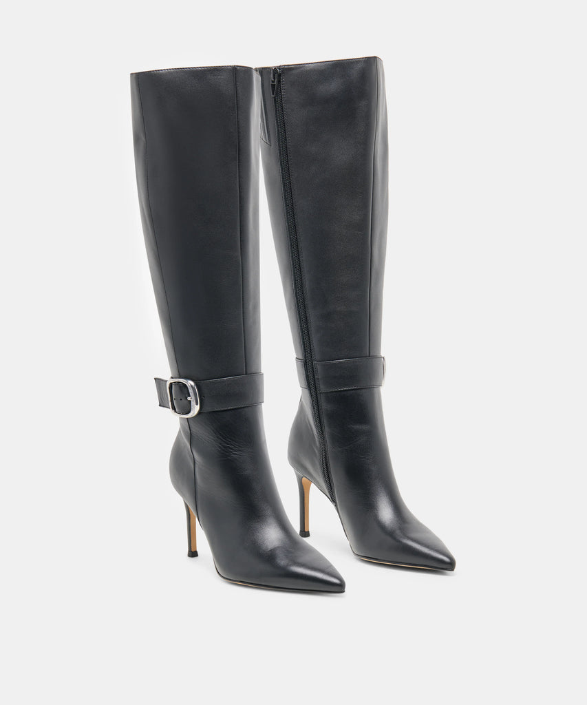 KINZY WIDE CALF BLACK LEATHER