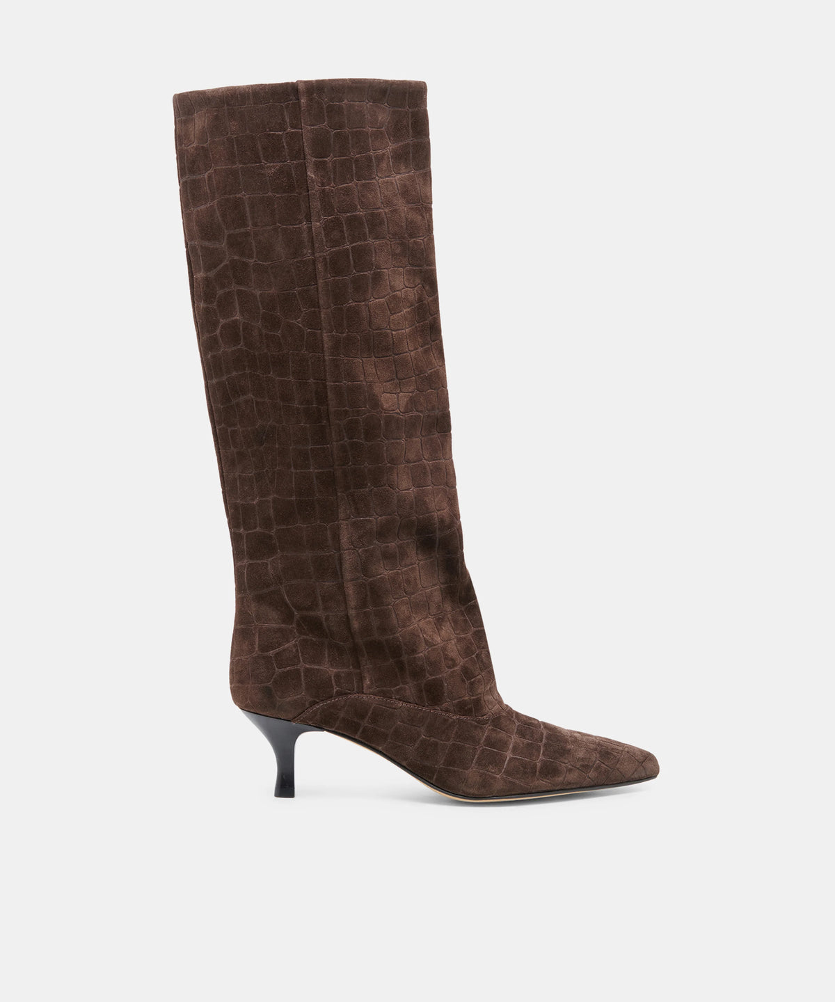 ROXLA Dark Chocolate Croco Knee-High Boots