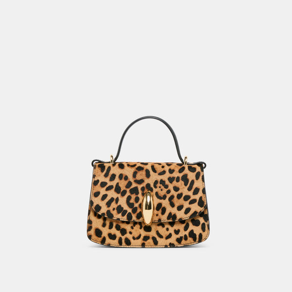【新品未開封】davryu leopard FOODIE L size LUCIA-H Leopard Calf Hair Crossbody Top Handle Bag | Women's