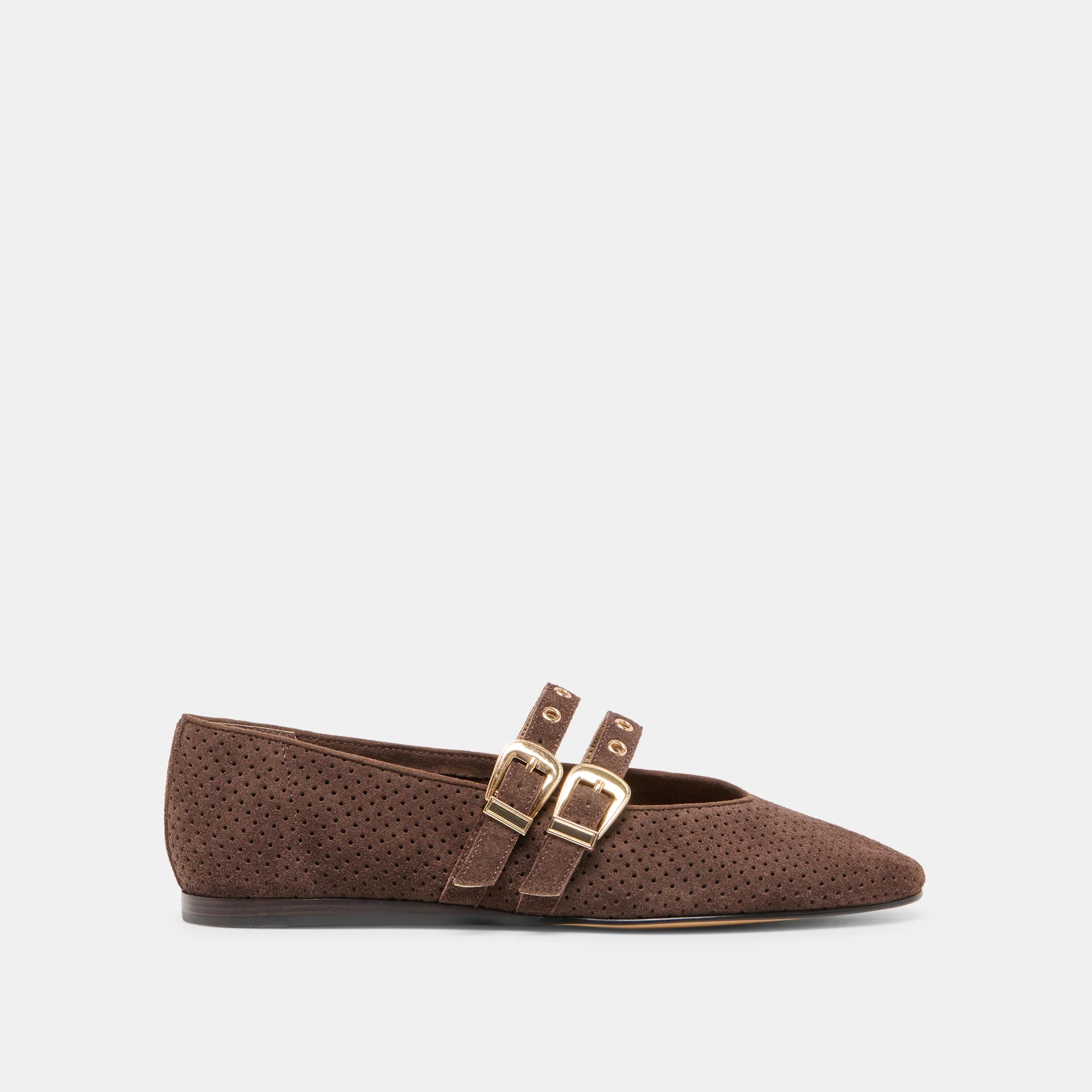 BAYLEE GROMMET DARK BROWN SUEDE