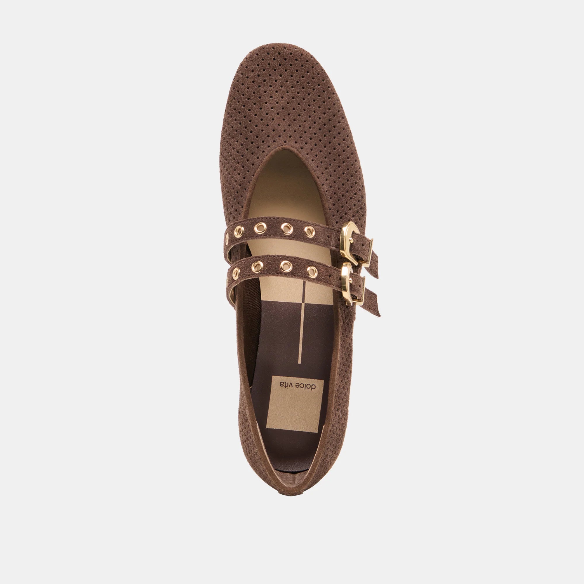 BAYLEE GROMMET DARK BROWN SUEDE