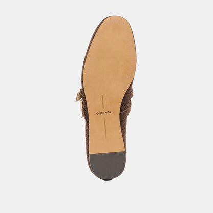 BAYLEE GROMMET DARK BROWN SUEDE