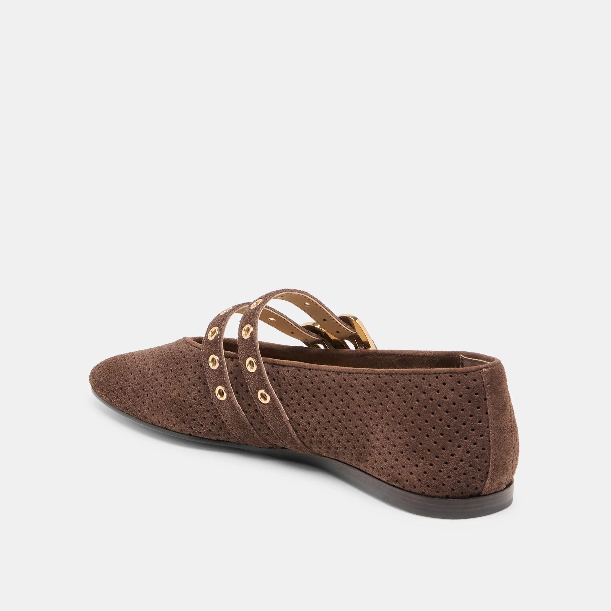 BAYLEE GROMMET DARK BROWN SUEDE