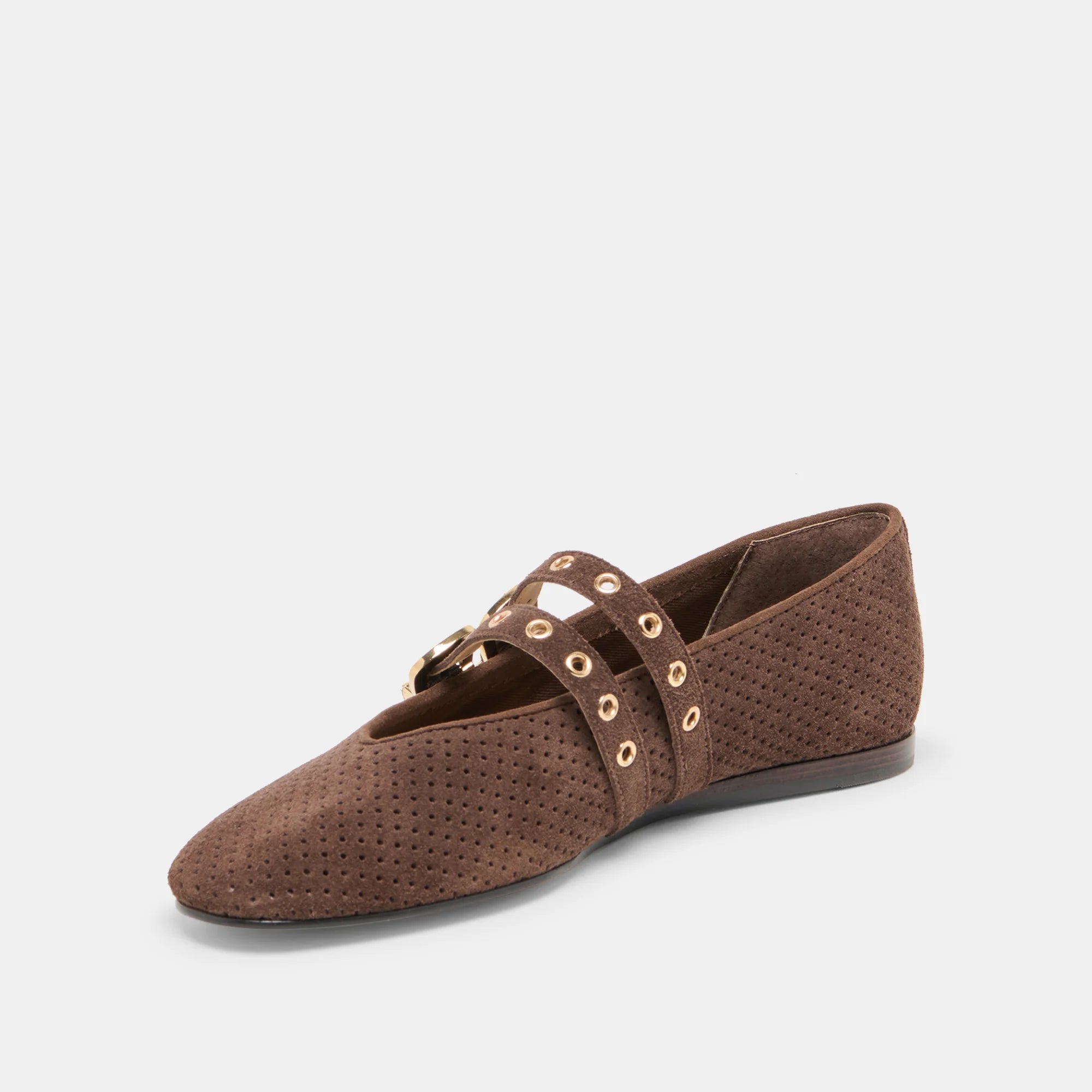 BAYLEE GROMMET DARK BROWN SUEDE