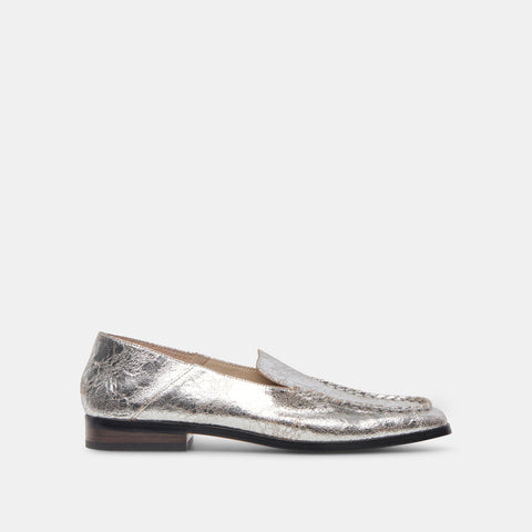 DOLCEVITA BENY SILVER LEATHER Flats + Loafers