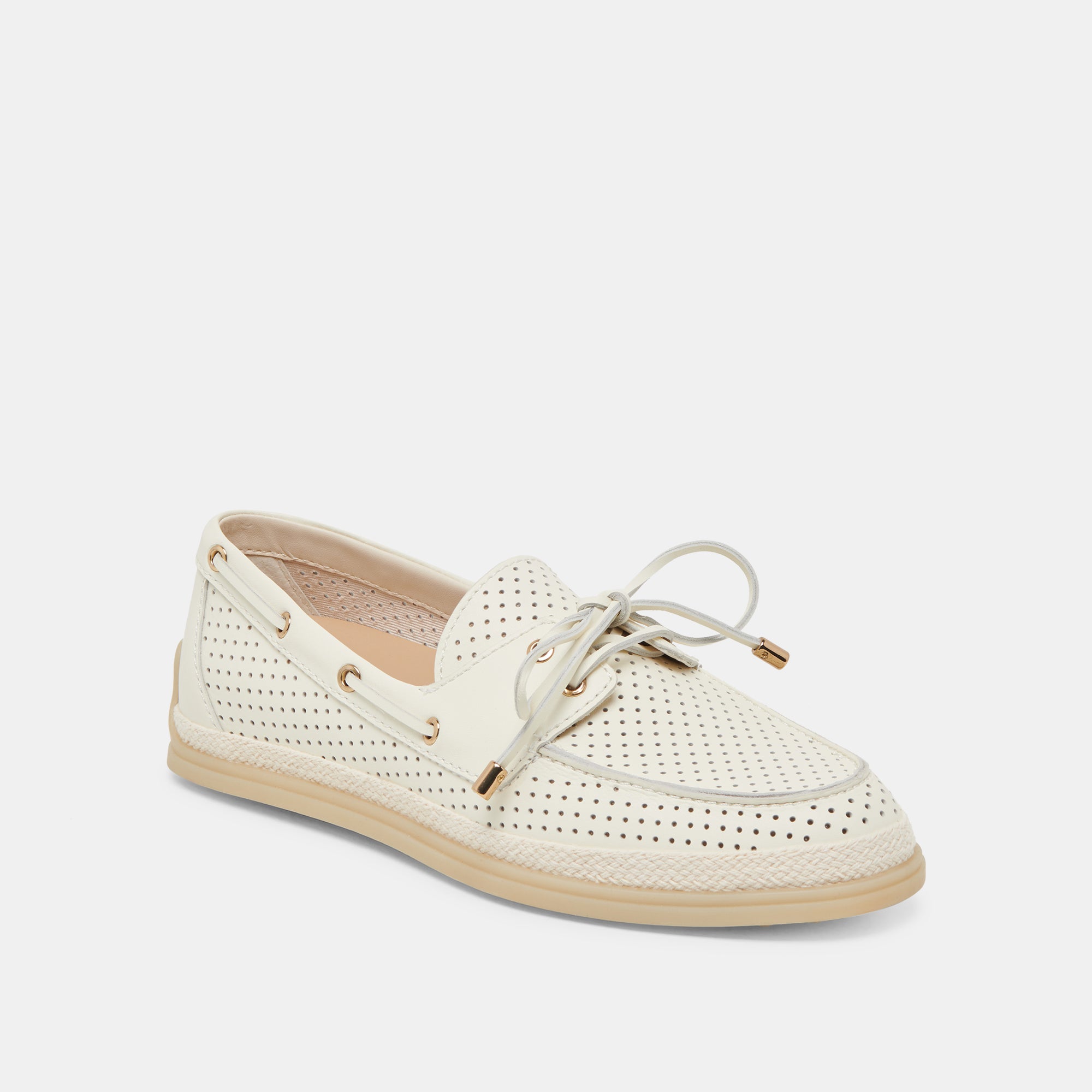 DORIS PERF OFF WHITE LEATHER